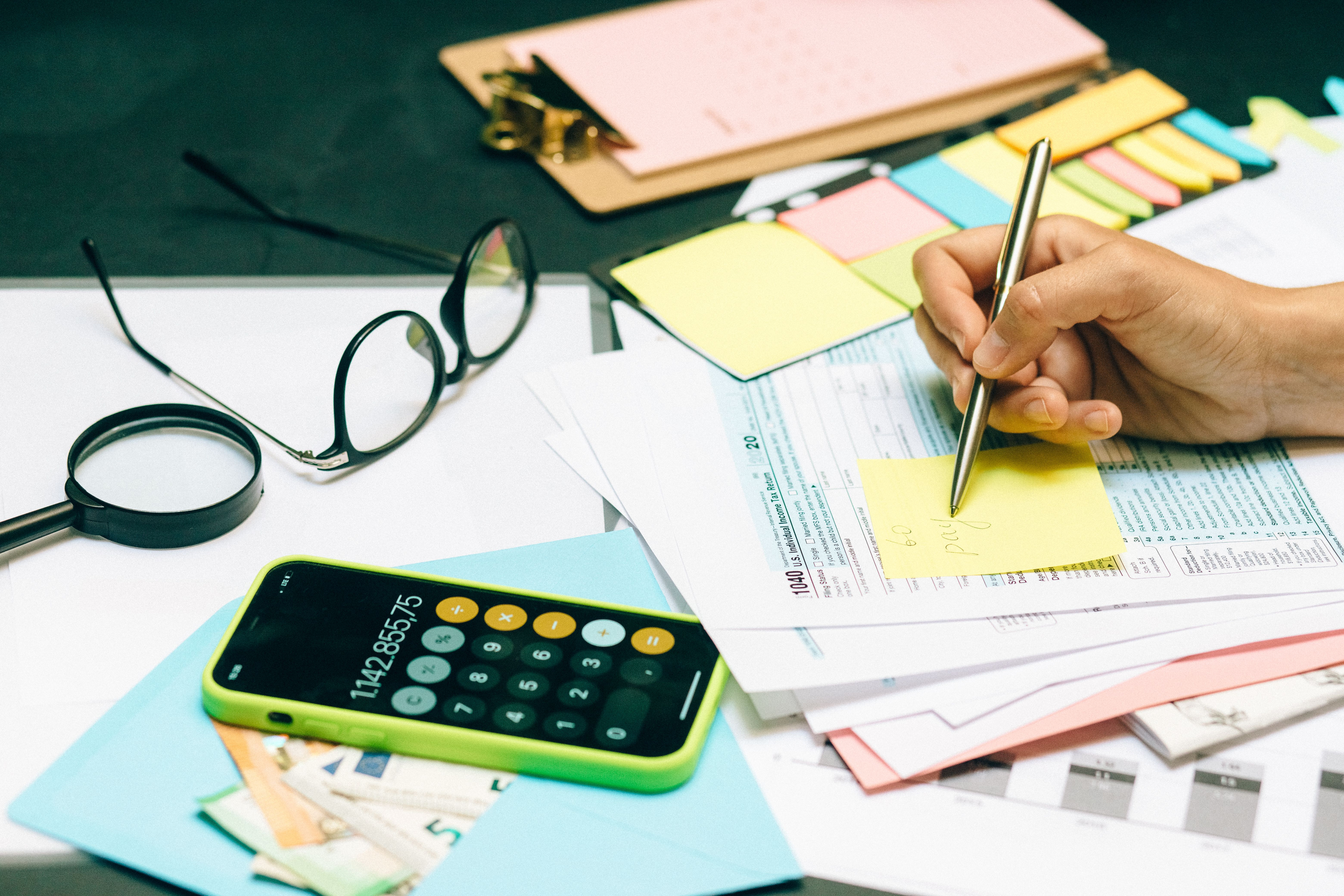 Tax preparation workspace